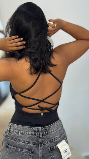 BODY ESPALDA TIRAS CRUZADAS JUANITA NEGRO