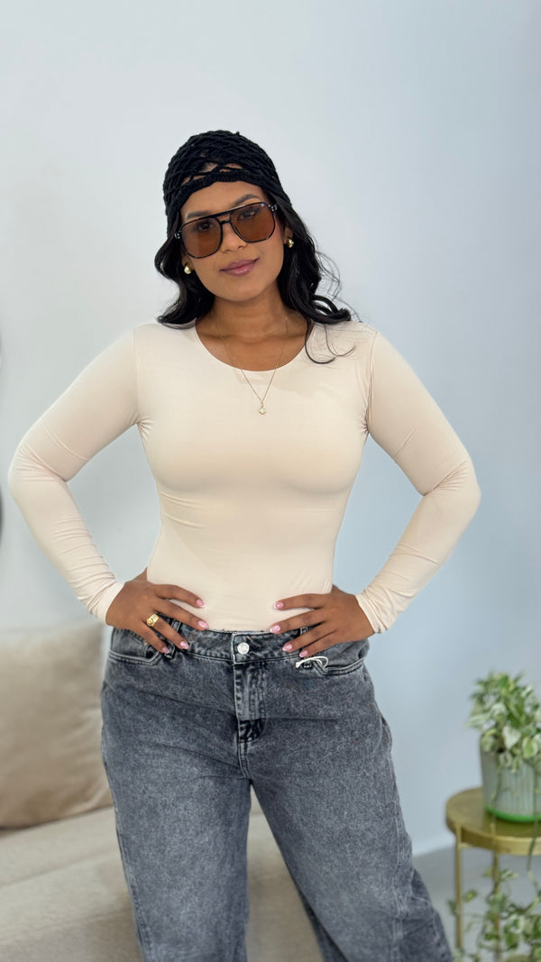 BODY BÁSICO MANGA LARGA BEIGE