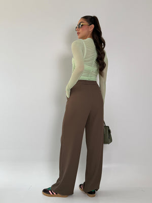 PANTALÓN DOBLE BOTÓN TULUM CHOCOLATE
