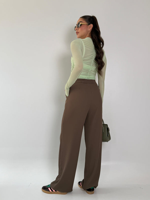 PANTALÓN DOBLE BOTÓN TULUM CHOCOLATE