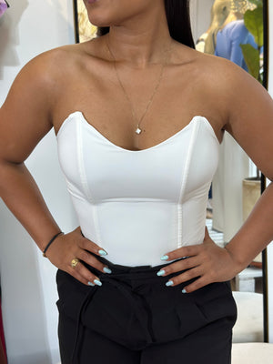 BODY STRAPLE CORSET LUXURY MARFIL