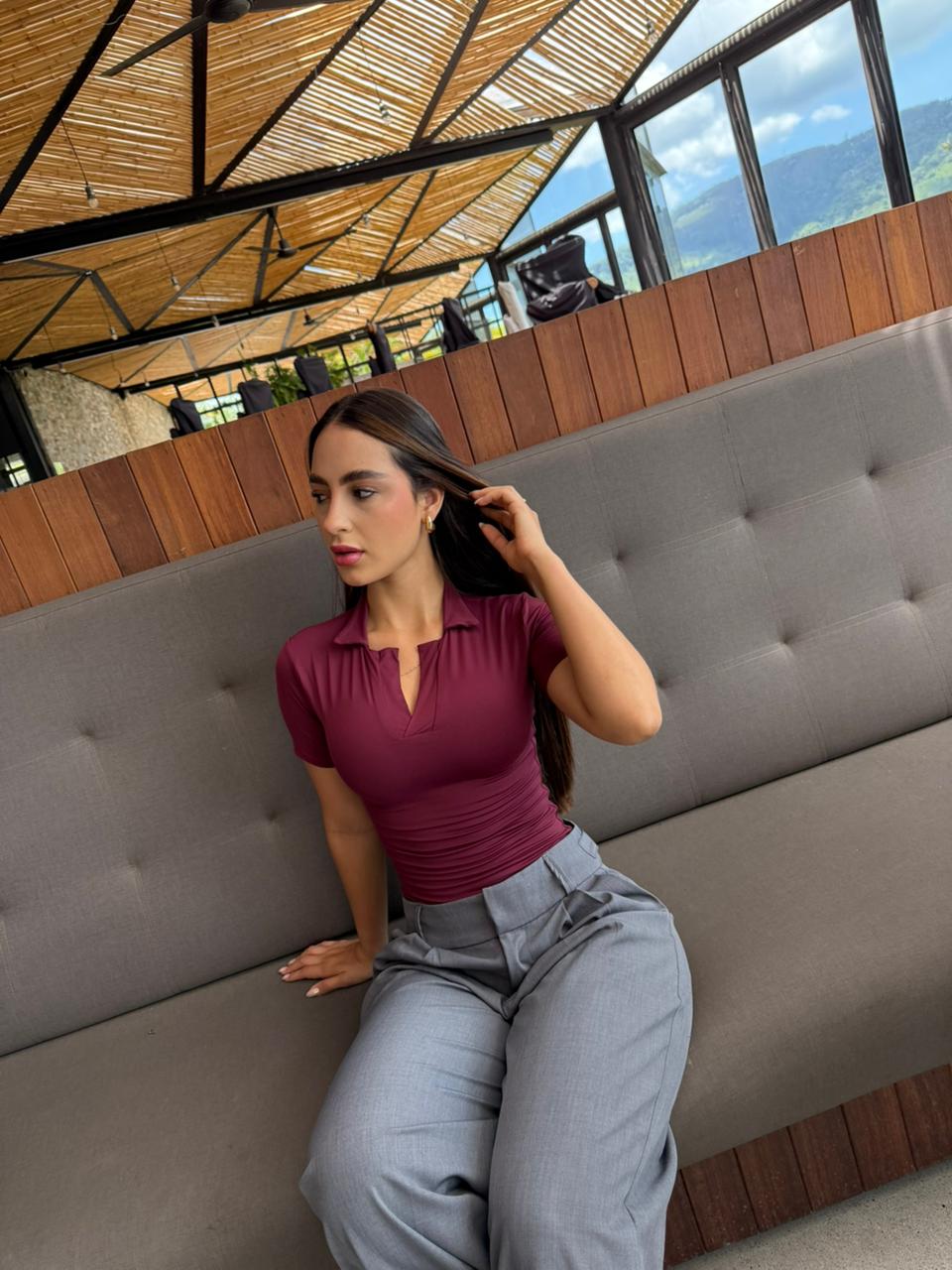 BODY CON CUELLO MARTINA BURGUNDY