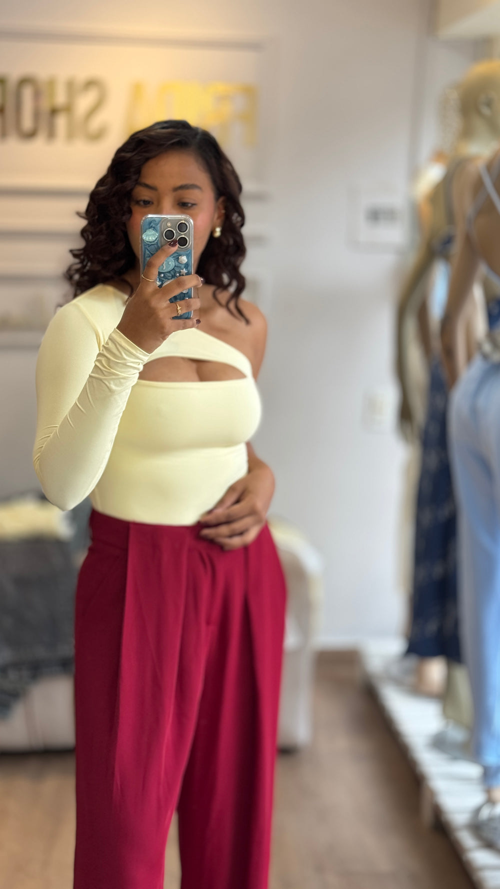 BODY HOMBRO DIAGONAL ANITA AMARILLO MANTEQUILLA