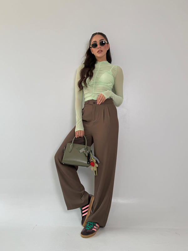 PANTALÓN DOBLE BOTÓN TULUM CHOCOLATE