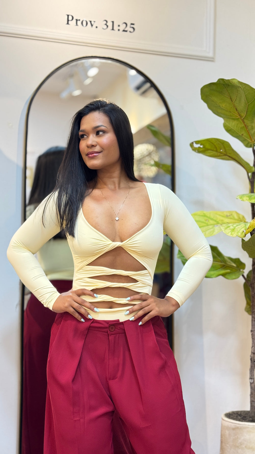 BODY NUDOS ADELANTE ALEXA AMARILLO MANTEQUILLA