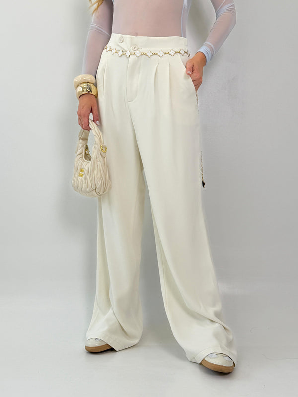 PANTALÓN DOBLE BOTÓN TULUM MARFIL